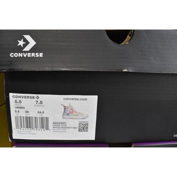 Converse Womens Size 7.5 Chuck 70 Hi Top Multicolored Unity Pride Shoes Sneakers - Picture 11 of 11